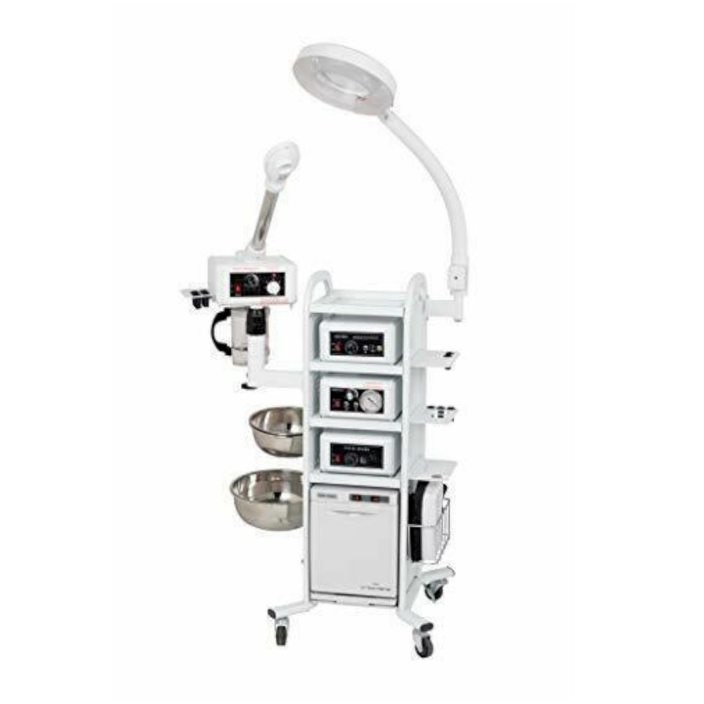 Prime 13 in 1 Facial Machine: High Frequency Aromatherapy Steamer, Galvanic, Brush Massager, Vacuum Extractor, Diffuser and Hot Towel Warmer