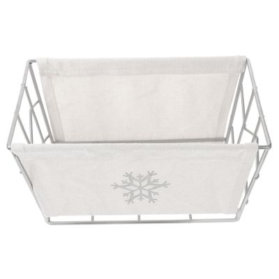 balacoo Metal Wire Makeup Storage Organizer Stylish Desktop Container for Cosmetics Simple Fabric Metal Design for Vanity and Bedroom Use