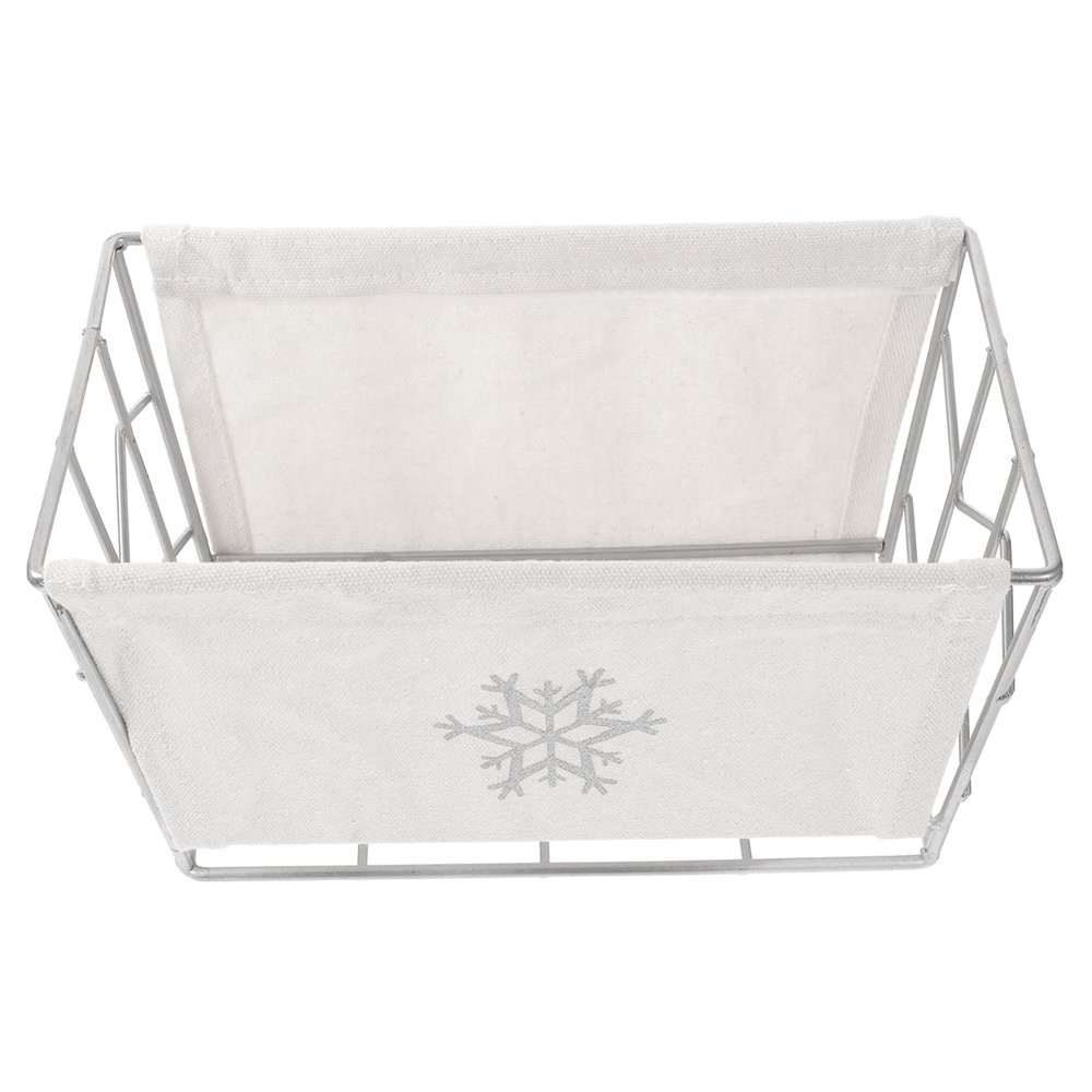 balacoo Metal Wire Makeup Storage Organizer Stylish Desktop Container for Cosmetics Simple Fabric Metal Design for Vanity and Bedroom Use