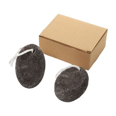 2 Pieces Natural Pumice Stone for Feet Callus Natural Foot File Scrubber Hard Skin Callus Remover for Feet and Hands Pedicure Tools Exfoliation to Remove Dead Skin for Feet and Hands, Black