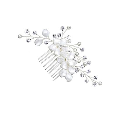 Housoutil Rhinestone Hair Comb for Brides Elegant Wedding Hair Accessory for Updos and Half-up Styles Handmade Decorative Comb Delicate for Wedding Engagement and Special Occasions