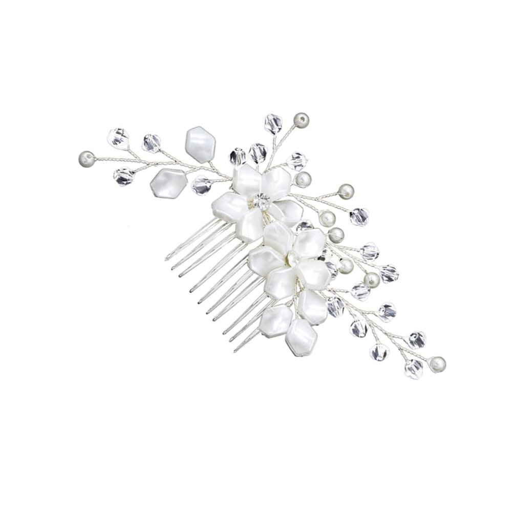 Housoutil Rhinestone Hair Comb for Brides Elegant Wedding Hair Accessory for Updos and Half-up Styles Handmade Decorative Comb Delicate for Wedding Engagement and Special Occasions