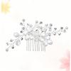 Housoutil Rhinestone Hair Comb for Brides Elegant Wedding Hair Accessory for Updos and Half-up Styles Handmade Decorative Comb Delicate for Wedding Engagement and Special Occasions view 2