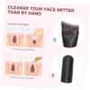 balacoo 3pcs Bright Black Wooden Handle Contouring Makeup Brush Shaped Foundation Tool for Precise Application Easy to Clean for Makeup view 3