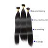 Genrein Straight Human Hair Bundles 20 20 22 Inch Straight Bundles Human Hair Weave 3 Bundles Deals Hair Unprocessed Human Hair Bundles 100% Brazilian Human Hair Bundle 1B Color view 3