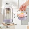 cdar Cosmetic Brush Cleaner Face Brush Cleaner Makeup Brush Cleaner 2-in-1 Silicone Bowl with Drying Holder Purple view 3