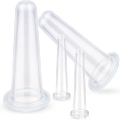 4 Pcs Silicone Facial Cupping Set, Vacuum Massage Cup Kit for Face Eyes Lips Neck, Facial Cupping System, Home SPA Massage Cupping Thera - py Set, Anti Aging Wrinkle, Sets and Kits