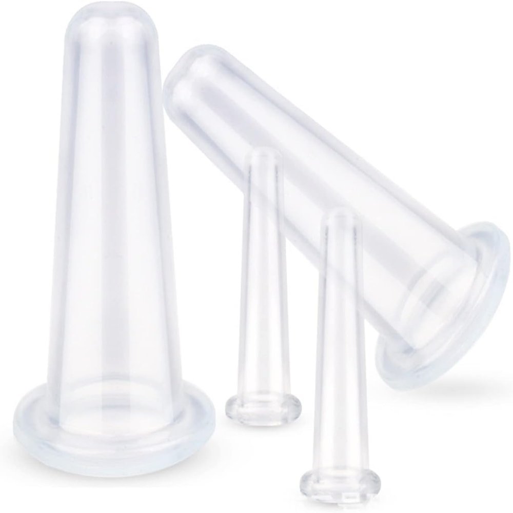 4 Pcs Silicone Facial Cupping Set, Vacuum Massage Cup Kit for Face Eyes Lips Neck, Facial Cupping System, Home SPA Massage Cupping Thera - py Set, Anti Aging Wrinkle, Sets and Kits