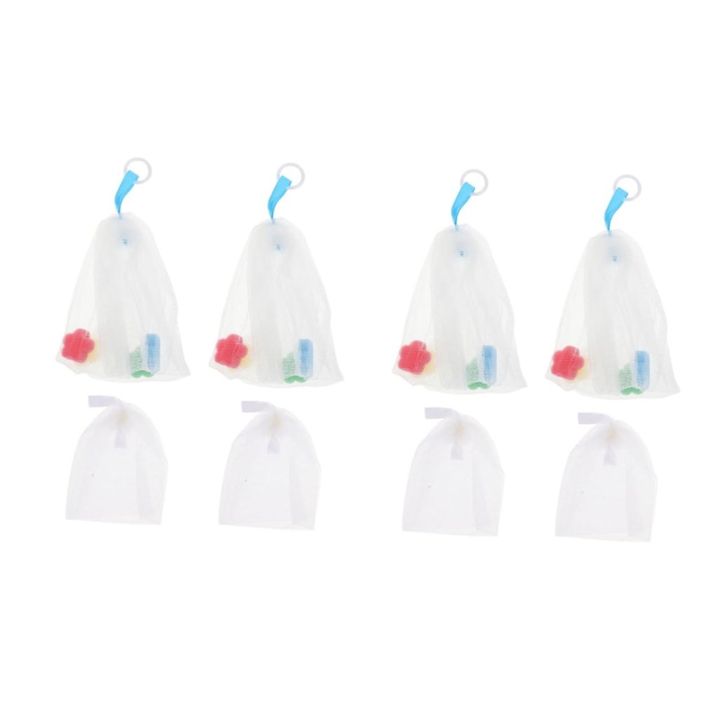 balacoo 8pcs Bath Soap Net Portable Foaming Soap Saver for Shower Cleansing Pouch Refill for Handmade