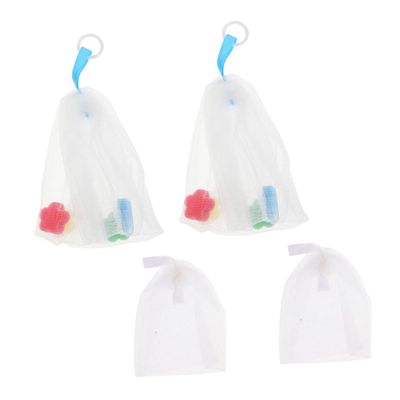 balacoo 12pcs Exfoliating Soap Bag for Shower Facial Cleansing Net Mesh Portable Foaming Soap Pouch