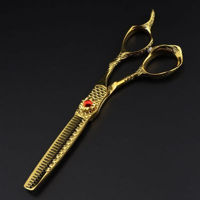 ROJADA Hair Cutting Scissors, 6 Inch Professional JP440c Steel Gold Hair Scissors Haircut Scissor Thinning Barber Makas Hair Cutting Shears Hairdresser Scissors (Color : Thinning scissor), ROJADA2544