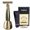 FREED 4-piece Set for Men - Double Edge Safety Razor with alloy handle include 10 count Japanese 6cr13 Stainless Steel blade, It's the best gift for men, fathers,or birthdays (Green) view 1