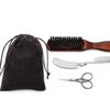 balacoo 3sets Beard Care Set Beard Brush Kit Portable Cloth Bag Trimmer Grooming Tool for Travel and Daily Use view 3