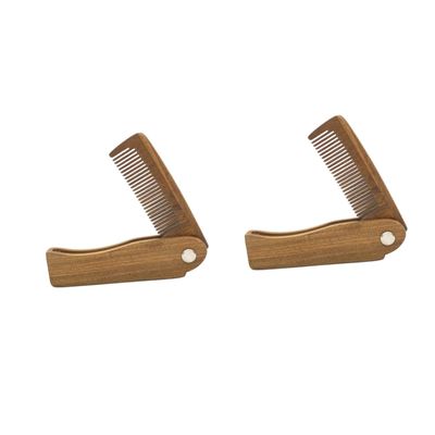 Didiseaon 2pcs Small Mini Folding Hair Comb Natural Travel Comb for Curly Hair Mustache Beard Gentle Scalp Brush for Women Men Boys and Girls