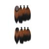 18-22 Inch Straight Hair Bundles 6 Inch Lace With Closure Weave Hair Ombre Fake Hair Extensions view 2