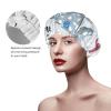 AMAZWI Cute Gnome Shower Cap For Women Double Waterproof Layers Bathing Shower Hat Reusable Protection Hair Bath Caps, Black view 4