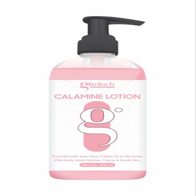 GLIMLACH CALAMINE Anti-Itch Body lotion With Aloevera & Zinc for Dry Skin Itching, Skin Soothing and Rashes (300ml, Pack Of 1)
