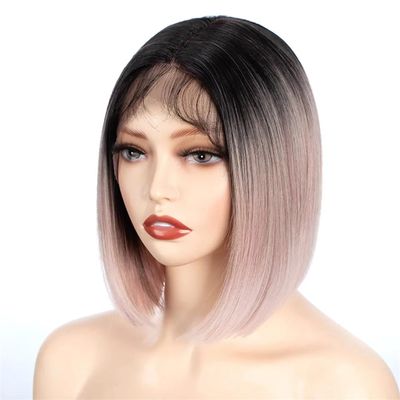 10 Inch Bob Wig Straight Hair Synthetic Lace Wigs For Black Women Ombre High Temperature Fiber Cosplay Wigs