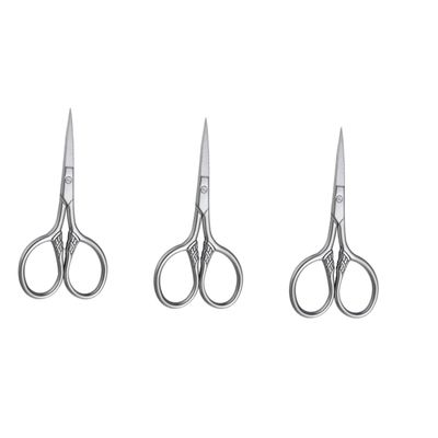 Didiseaon 3pcs Stainless Steel Beard Scissors for Men Precision Trimming Shears for Facial Hair Silver Grooming Tool for Stylish Beard Maintenance
