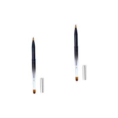 Didiseaon 2pcs Retractable Lip Brush Metal Shell Flexible Lipstick Applicator for Effortless Makeup Application Compact and Portable Design for Beauty Salon Home Use Black Gradient