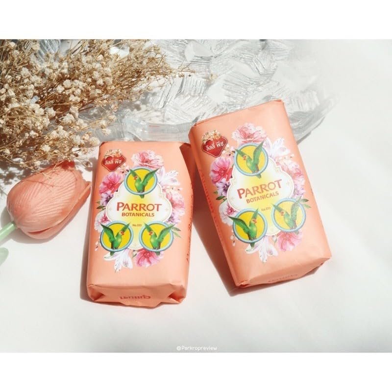 6 Packs of Parrot Botanicals Soap Lily Peach Fragrance (105 G X 6) Thailand Product