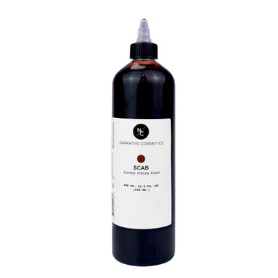 Narrative Cosmetics Alcohol Drying Blood, Ultra-Realistic Fake Liquid Blood, SFX Makeup for the Stage, Film, Halloween, and Cosplay - Scab 16.9 fl oz (500ml)