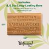 Australian Botanical Soap, 6.6 OZ, Sandalwood and Cocoa Butter, Triple Milled Bars made with a Natural Soap Base and Enriched with Organic Shea Butter, Pack of 8 view 4