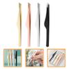 NOLITOY 4pcs Eyelash Extension Tweezers Stainless Steel Eyelash Clips Lash Tool Eyebrow Tweezers view 3