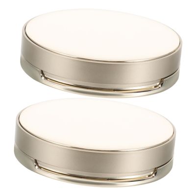 Ipetboom Powder Puff Storage Box 2pcs Foundation Travel Container Mirror for Women's Makeup
