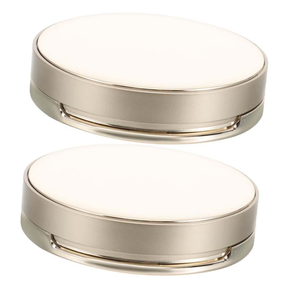 Ipetboom Powder Puff Storage Box 2pcs Foundation Travel Container Mirror for Women's Makeup