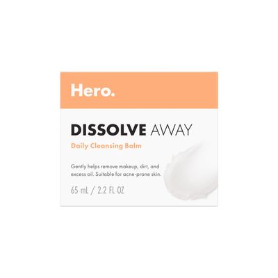 HERO COSMETICS Dissolve Away Daily Cleansing Balm - Helps Remove Makeup and Grime - Wont Clog Pores - Suitable for Sensitive and Acne-Prone Skin (2.2 fl oz)