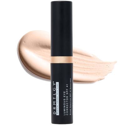 DRMTLGY Luminous Tinted Under Eye Cream Color Corrector SPF 41 for Dark Circles, Anti-Aging, Hydrating Eye Serum with Peach Undertone, Fair