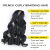 French Curl Braiding Hair 10 Inch Color 1 Curly Braiding Hair Pre Stretched 8 Packs French Curl Crochet Braids for Box Braids with Curly Ends for Black Women (10 Inch,1) view 2