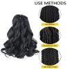 French Curl Braiding Hair 10 Inch Color 1 Curly Braiding Hair Pre Stretched 8 Packs French Curl Crochet Braids for Box Braids with Curly Ends for Black Women (10 Inch,1) view 3