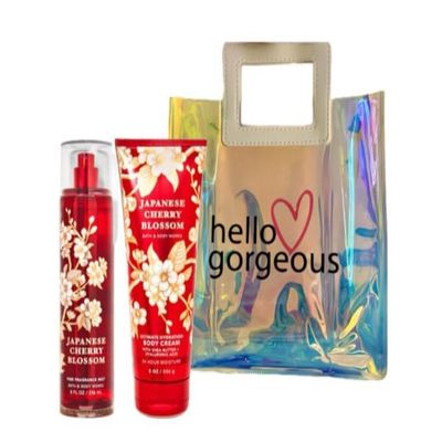 White Barn - Bath and Body Works - Gift Set 2 Piece Bundle - with Gift Bag Hello Gorgeous (Japanese Cherry Blossom)