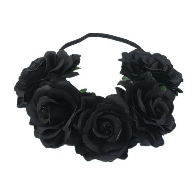 Handmade Floral Headband Big Rose Flower Hairhead Accessories Women Girls Bridemaids Wreath Party Hair Ornaments (Color : 7)
