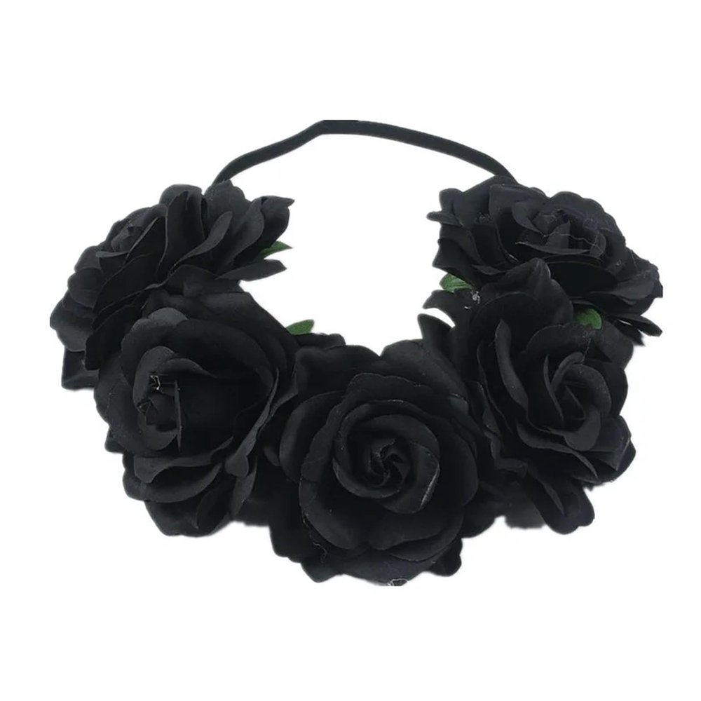 Handmade Floral Headband Big Rose Flower Hairhead Accessories Women Girls Bridemaids Wreath Party Hair Ornaments (Color : 7)