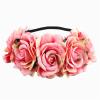 Handmade Floral Headband Big Rose Flower Hairhead Accessories Women Girls Bridemaids Wreath Party Hair Ornaments (Color : 7) view 3
