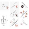 ASYWISH 6pcs/set Cuticle Remover Kit Nail Trimmer For Cuticle Ingrown Nails Pink Light Brush view 2