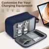 Wedama Toiletry Bag for Men, Large Hanging Travel Toiletry Bag, Extra Electronic Organizer Bag Waterproof Shaving Bag for Toiletries with PU Handle for Travel Business Trips Swim Camping, Blue view 2