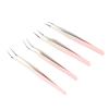 BusoTh Lash Tweezers Kit, Multifunctional Eyelash Applicator Tweezers High Hardness 4pcs Ergonomic Easy Operation for Party for Dormitory (Pink) view 3