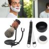 6Pcs Shaving Brush Kit for Men, Shaving Brush and Bowl with Razor & Brush Holder, Shaving Soap, Sharpening Cloth, Badger Shaving Brush with Resin Handle for Men Gift Kit view 1