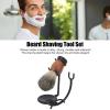 6Pcs Shaving Brush Kit for Men, Shaving Brush and Bowl with Razor & Brush Holder, Shaving Soap, Sharpening Cloth, Badger Shaving Brush with Resin Handle for Men Gift Kit view 4