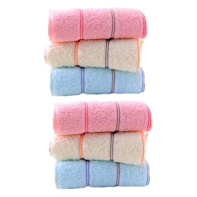 DOITOOL 6pcs Cotton Face Towels Thickened Washcloths for Soft and Absorbent Face Washing for Home Travel and Dormitory Use