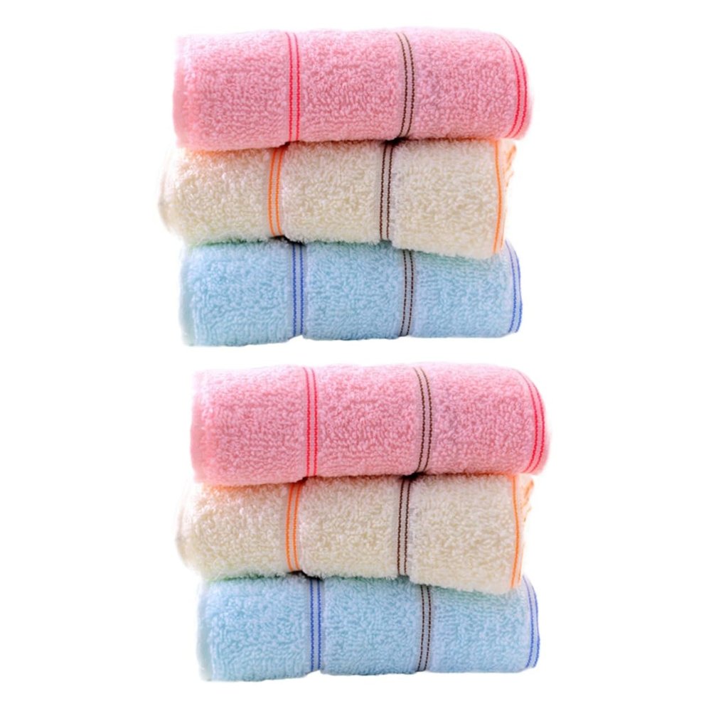 DOITOOL 6pcs Cotton Face Towels Thickened Washcloths for Soft and Absorbent Face Washing for Home Travel and Dormitory Use