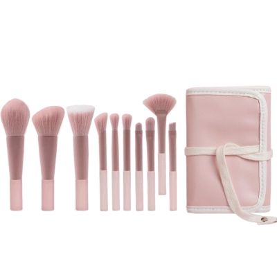 10PCS Makeup Brushes with Bag Professional Makeup Brushes Set Soft Brush Head Makeup Brushes Tools Makeup Brush Set (Color : B, Size : O)