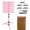Eastdone Braiding Hair Rack Standing Hair Extension Holder Hanger, 144 Pegs Hair Divider Rack for Braiding Hair Separator Stand Display Stand (red) view 1