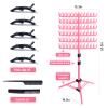 Eastdone Braiding Hair Rack Standing Hair Extension Holder Hanger, 144 Pegs Hair Divider Rack for Braiding Hair Separator Stand Display Stand (red) view 2