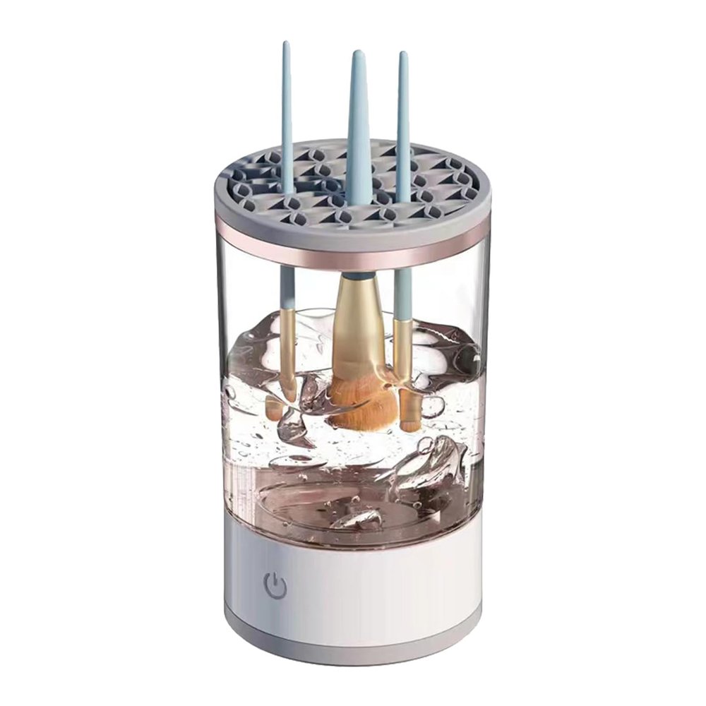 Erice Makeup Brush Cleaner, Auto-Rotating Cozy Luna Brush Cleaner for Deep Cleaning, Electric Makeup Brush Cleaner, one-Click Operation, Suitable for All Of Makeup Brushes, White