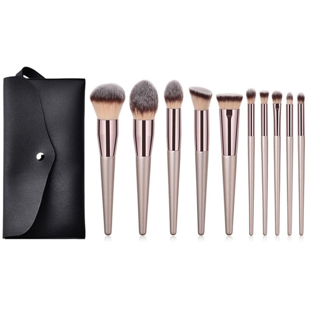 10PCS Makeup Brush Set Contains Loose Powder Blush Foundation Brush Blending Eye Shadow Brush Beauty Makeup Tool Makeup Brush Set (Color : B, Size : O)
